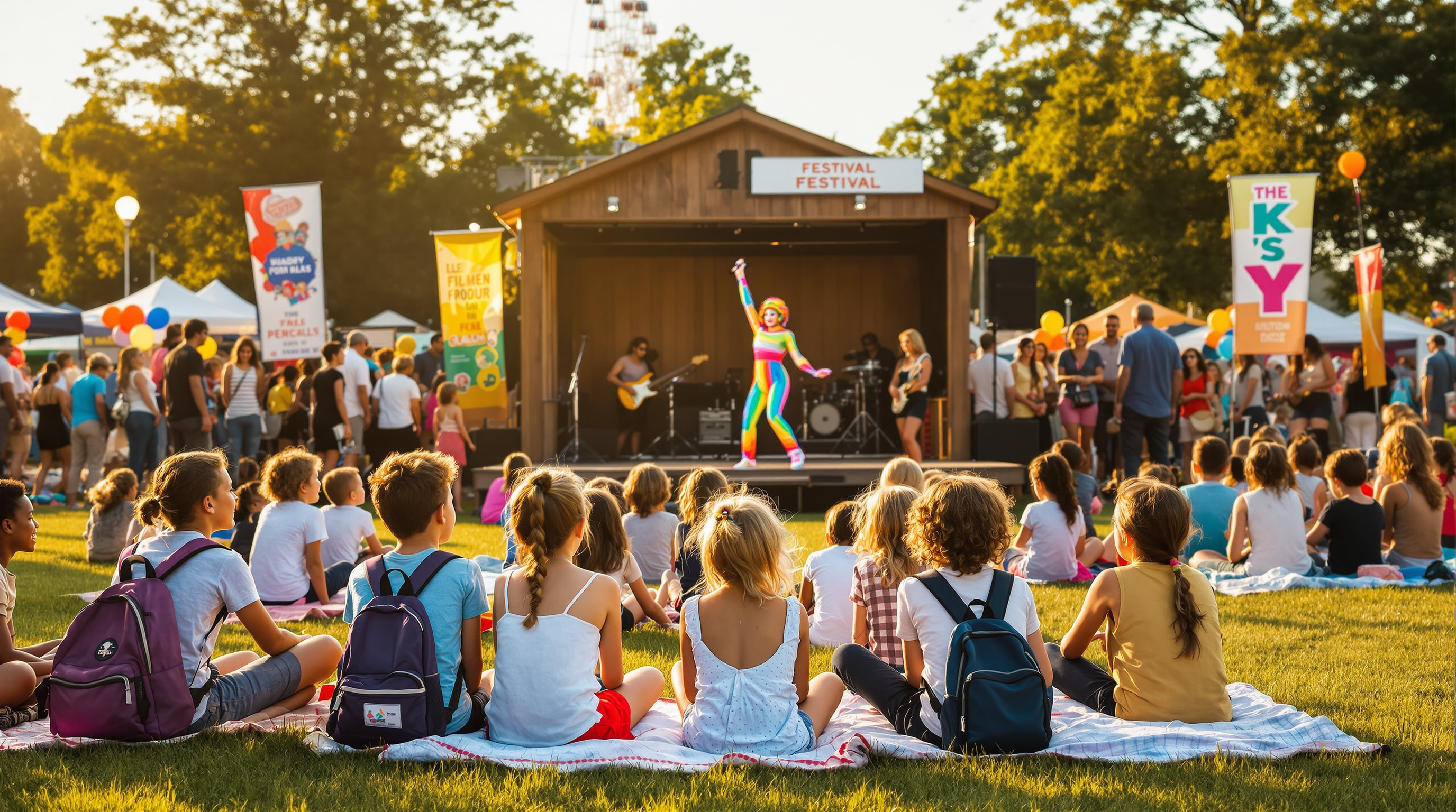 Family entertainment stage performance at the Ypsilanti Heritage Festival